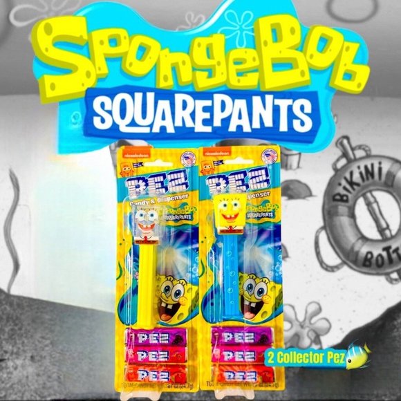 SPONGEBOB SQUAREPANTS Clear GLITTER & Reg Candy Dispensers! - Picture 1 of 7